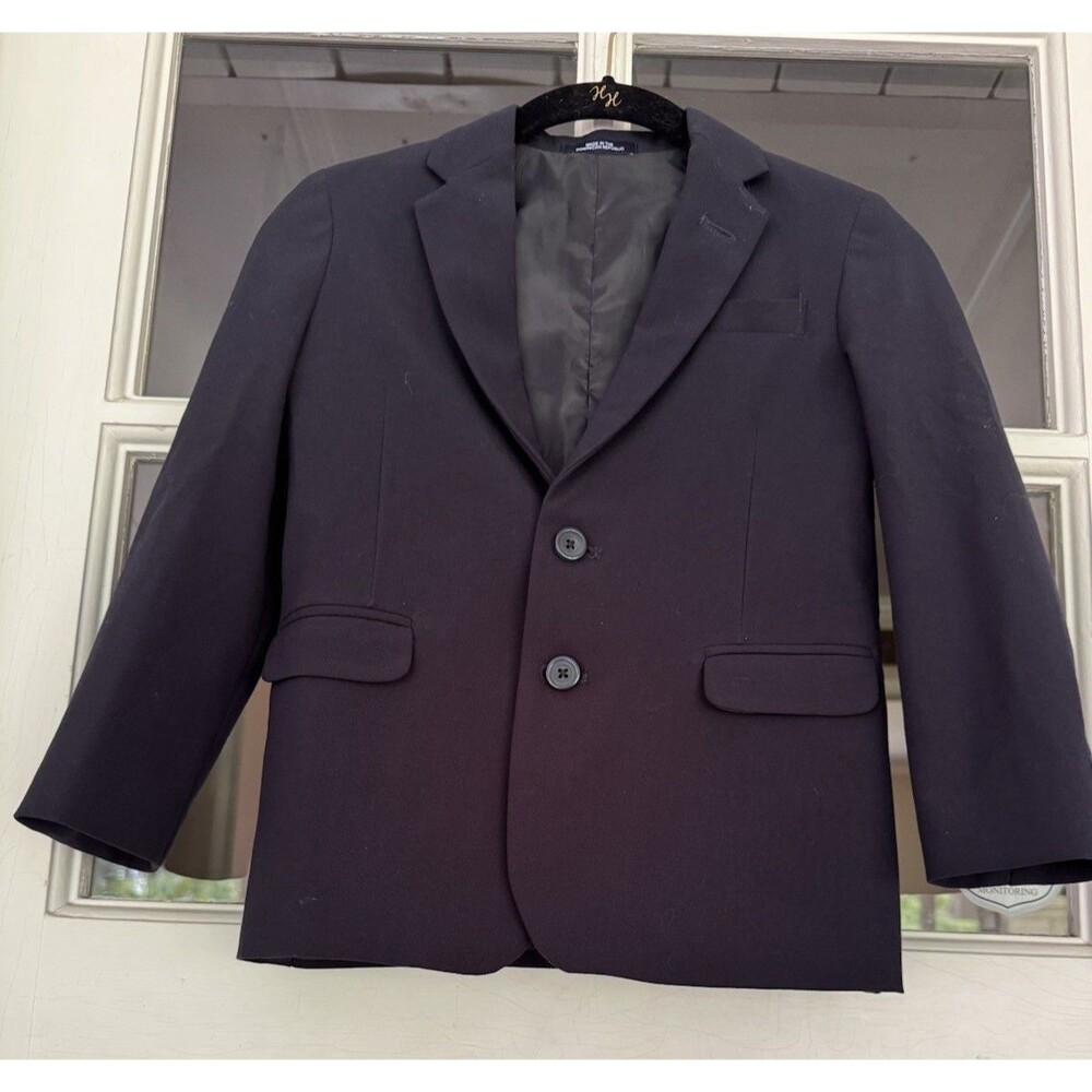 Boys Chaps Navy Blazer Jacket Regular Sz 7 Two Button Communion Acadamia School